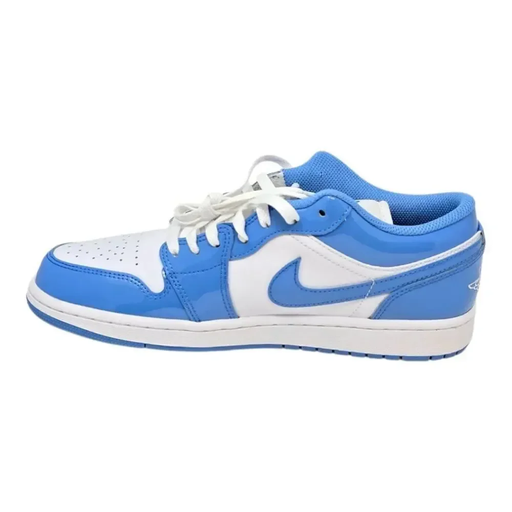 Nike Air Jordan 1 Low SE UNC Legend Blue White Patent FZ2138-114 Men Size's